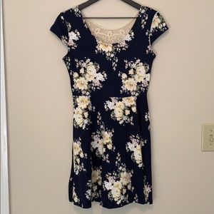 Rue 21 - Youth Girls - Medium Blue Flowered Dress